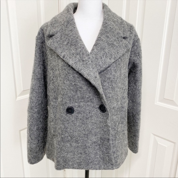 Pink Martini Jackets & Blazers - Pink Martini Gray Peacoat Wool Blend Jacket coat L